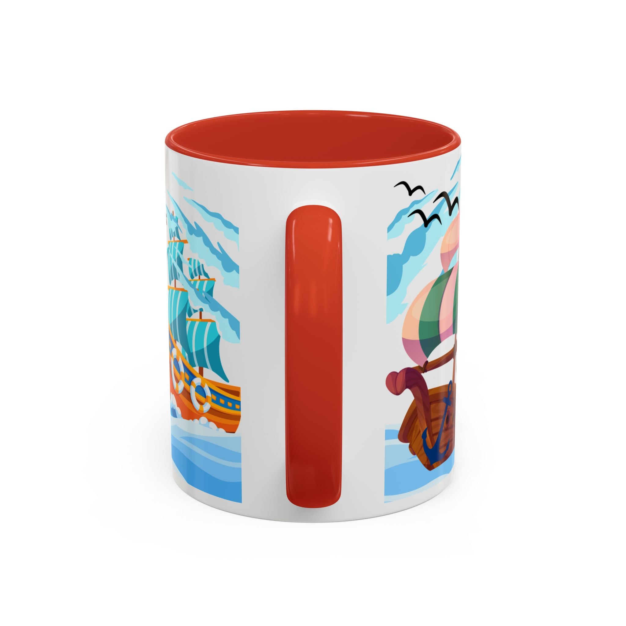 Nautical Pirate Ship Accent Coffee Mug — Ocean Sailing Cups (11/15oz)
