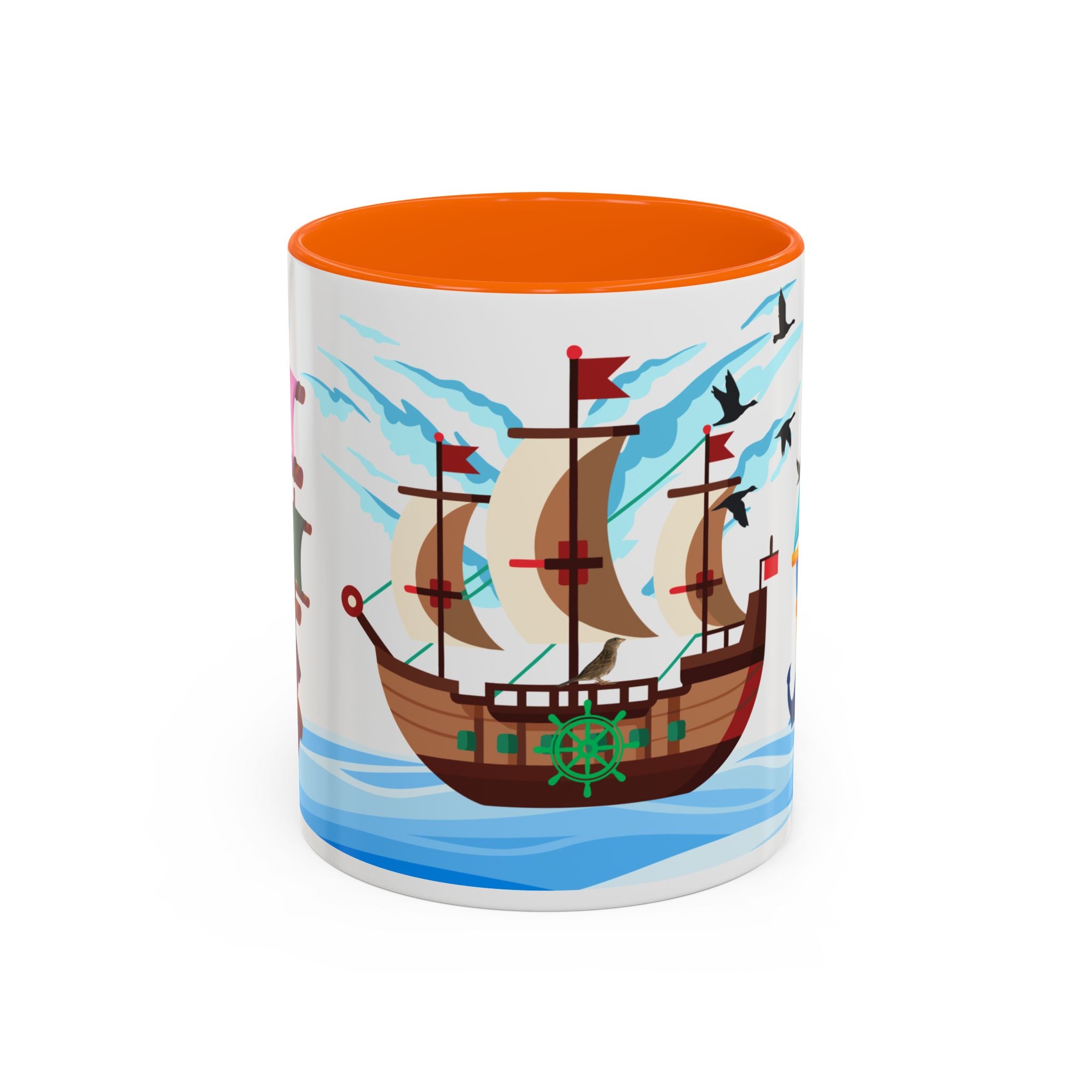 Nautical Pirate Ship Accent Coffee Mug — Ocean Sailing Cups (11/15oz)