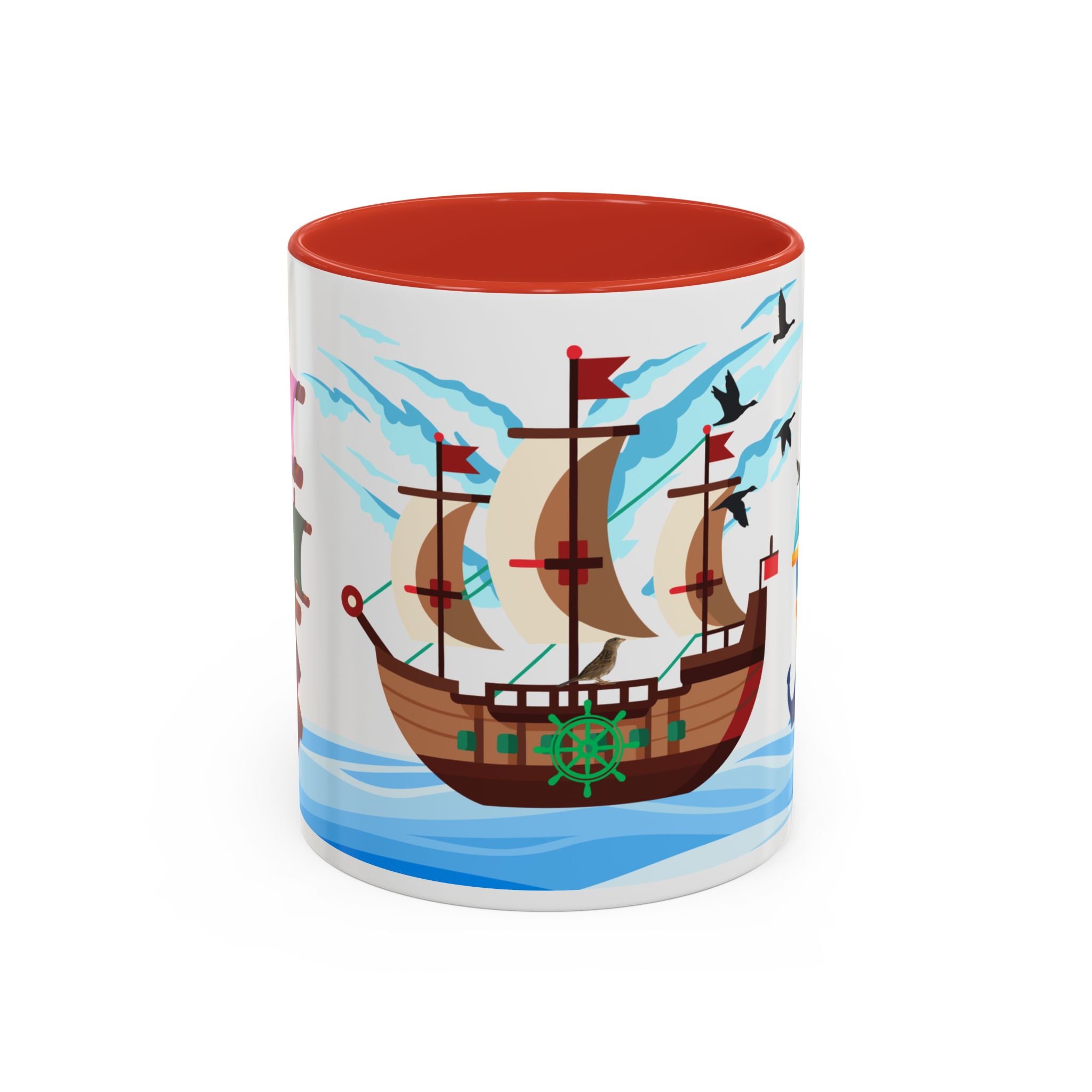 Nautical Pirate Ship Accent Coffee Mug — Ocean Sailing Cups (11/15oz)