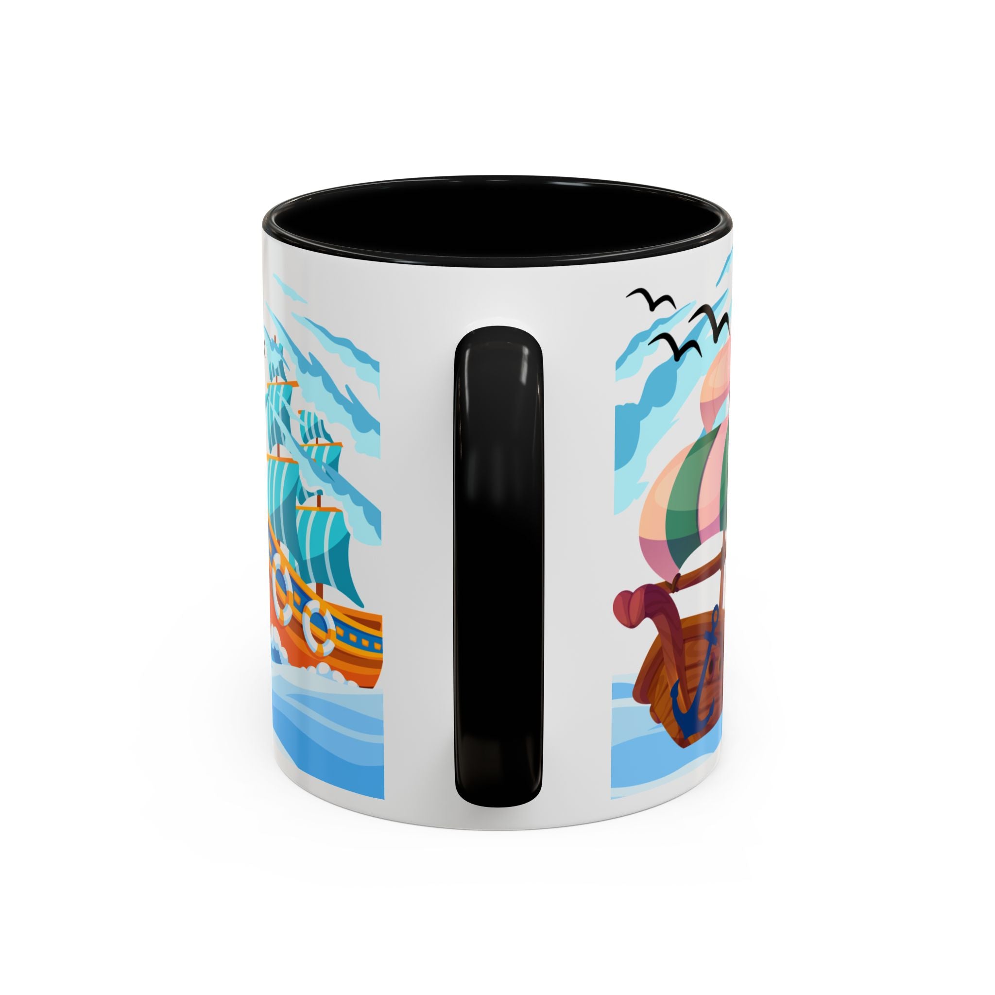 Nautical Pirate Ship Accent Coffee Mug — Ocean Sailing Cups (11/15oz)