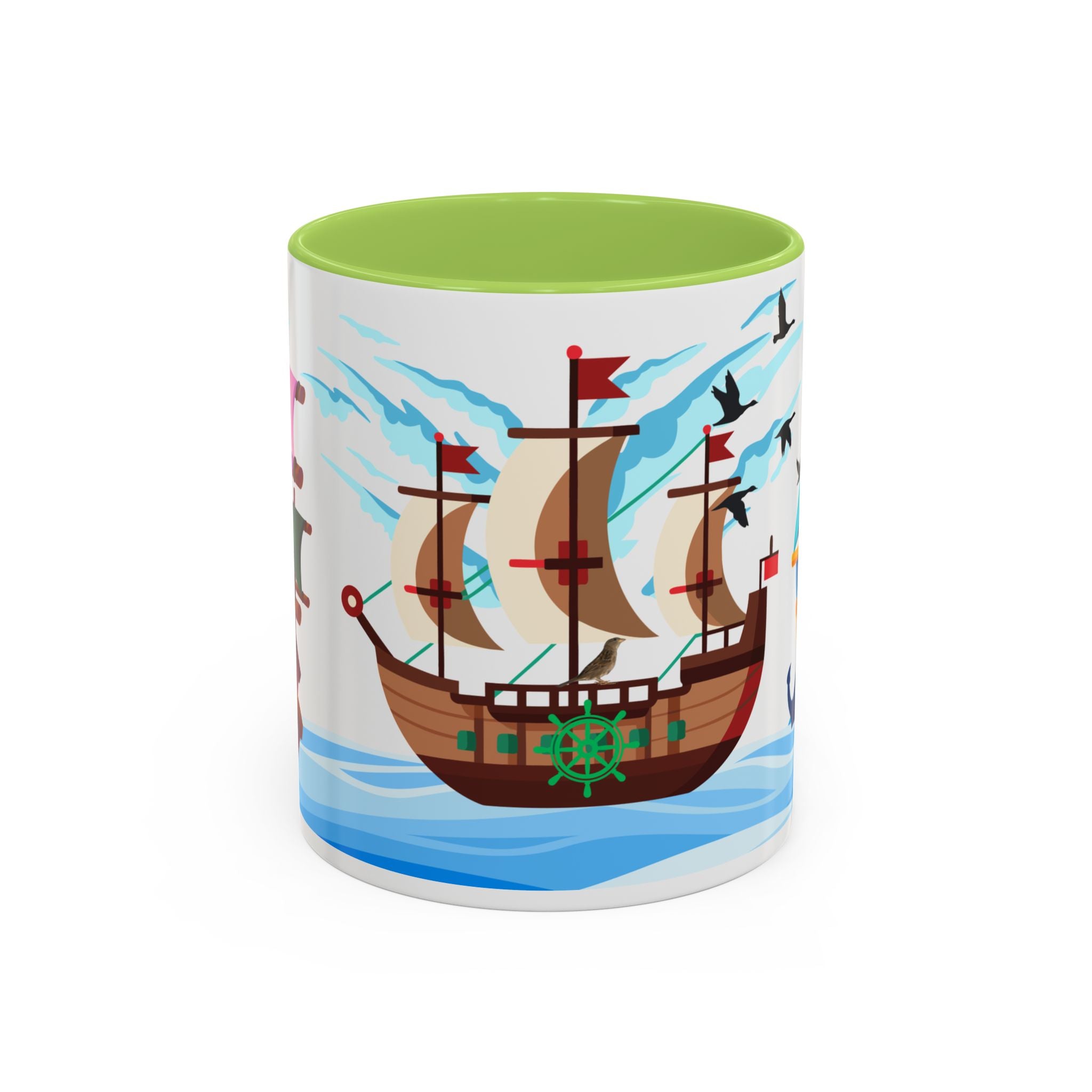 Nautical Pirate Ship Accent Coffee Mug — Ocean Sailing Cups (11/15oz)