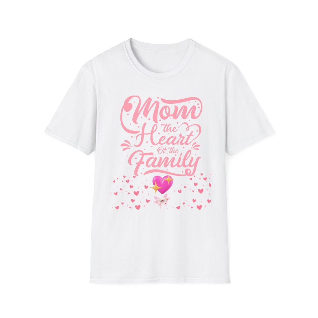 Mom Is The Heart Of The Family Shirt | Mother’s Day Gift for Mom | Cute Pink Mama Tee | Gift for Her | Mom Life Shirt