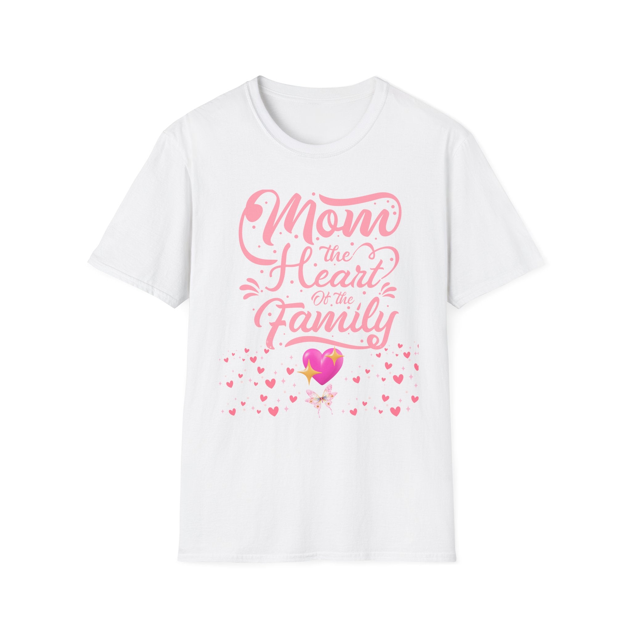 Mom Is The Heart Of The Family Shirt | Mother’s Day Gift for Mom | Cute Pink Mama Tee | Gift for Her | Mom Life Shirt