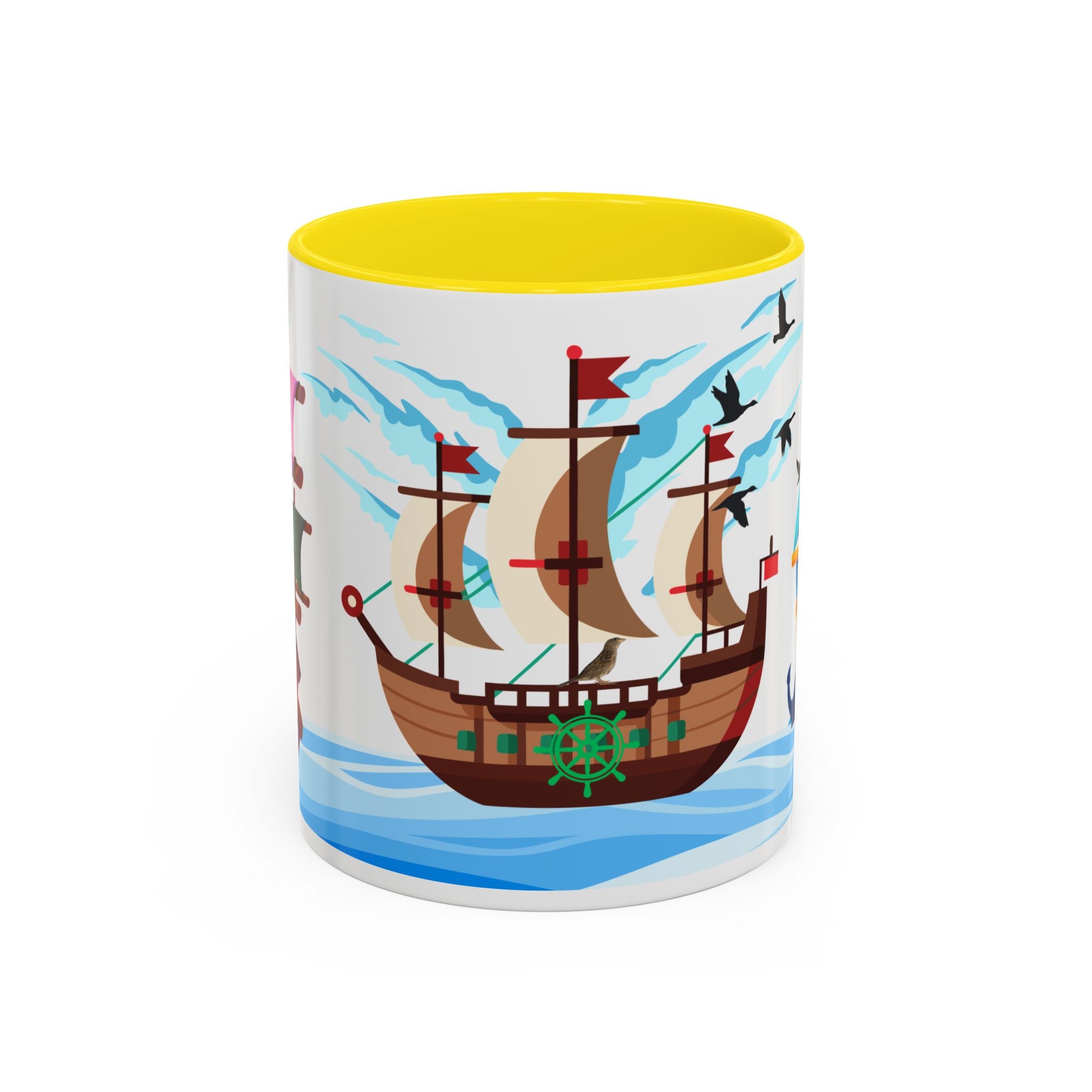 Nautical Pirate Ship Accent Coffee Mug — Ocean Sailing Cups (11/15oz)