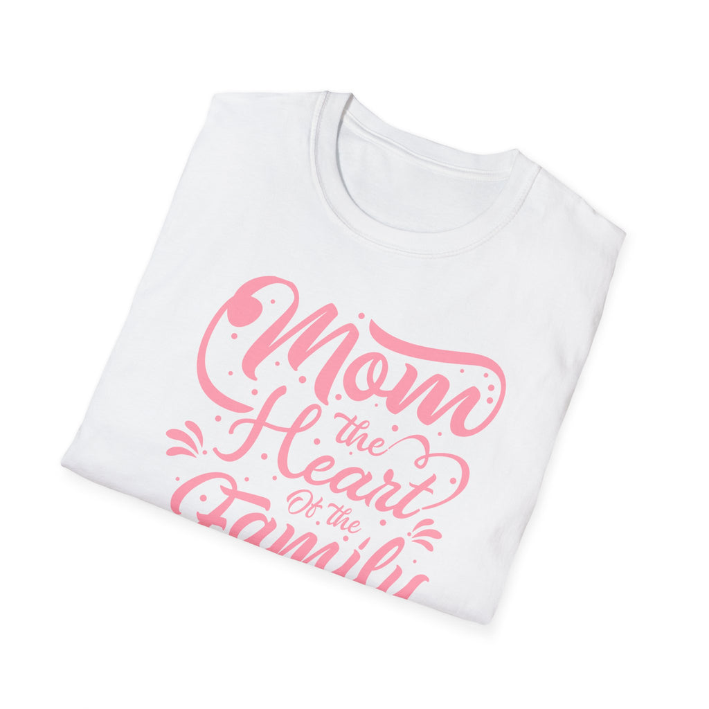 Mom Is The Heart Of The Family Shirt | Mother’s Day Gift for Mom | Cute Pink Mama Tee | Gift for Her | Mom Life Shirt